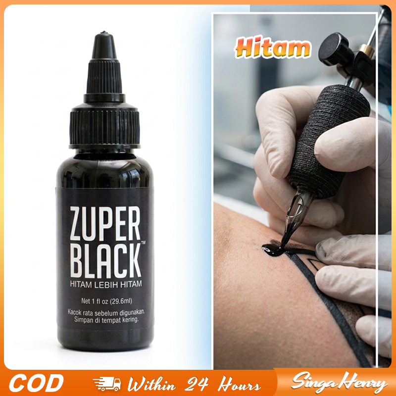 Pigmen Tinta Tato 35ml Hitam Tinta Tatto Latihan Pemula Pewarna Kulit Tattoo Ink Awet Praktis