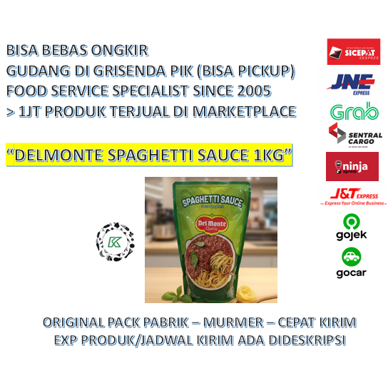Delmonte Spaghetti Bolognese Sauce Saus Spageti 1kg Refill Pouch