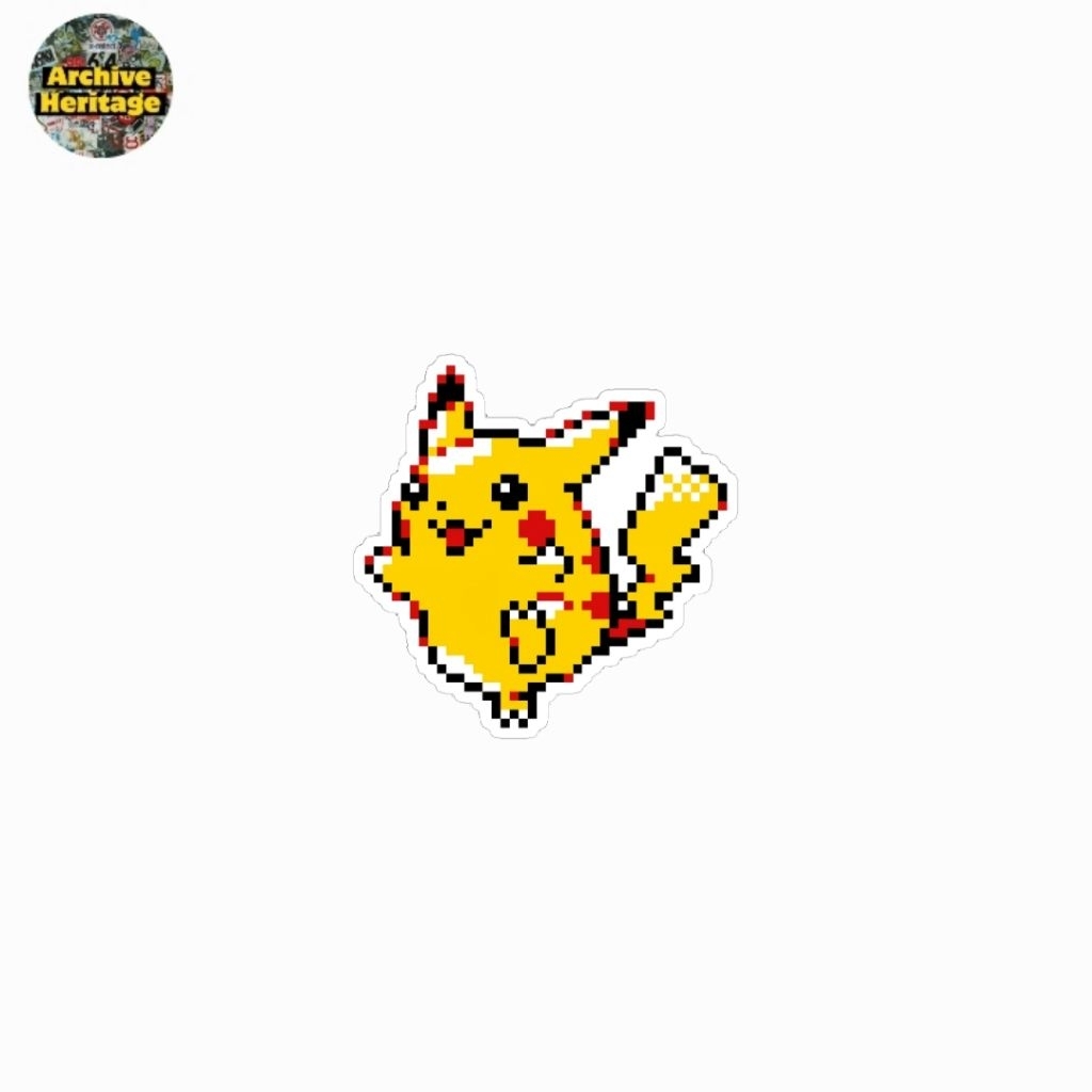 sticker Pikachu pixel art pokemon kartun diecut stiker