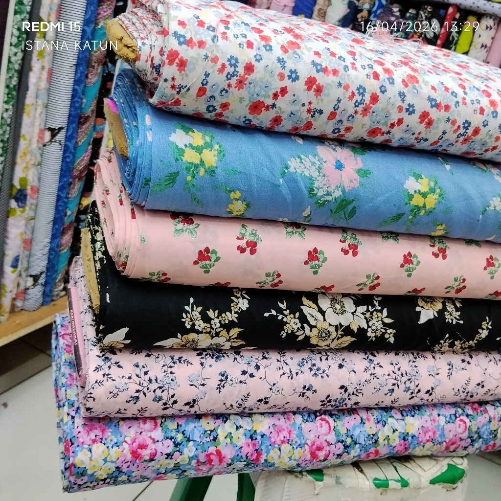KAIN COTTON PARIS ORIGINAL PREMIUM MOTIF BUNGA BUNGA