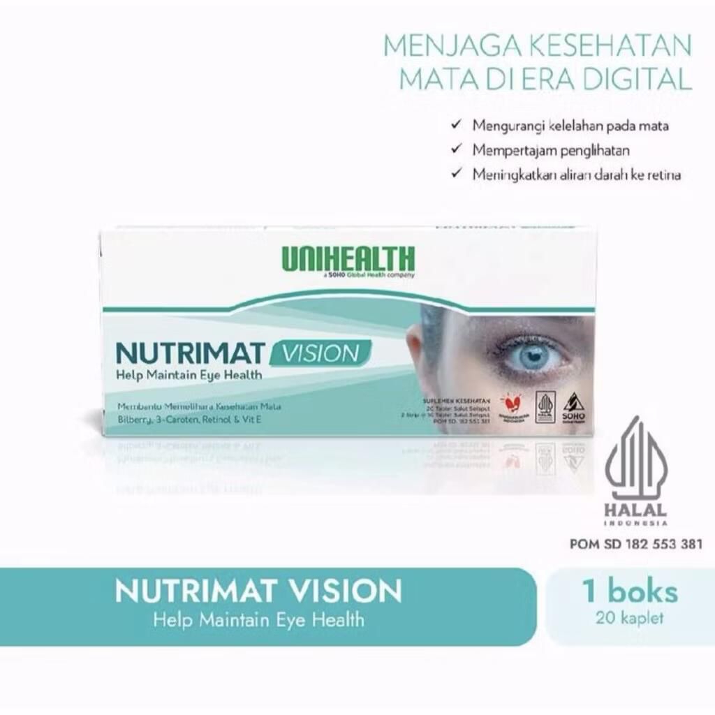 Nutrimart Vision By uniheath - 20 kapsul Vitamin Anak dan Dewasa Penjaga Kesehatan Mata
