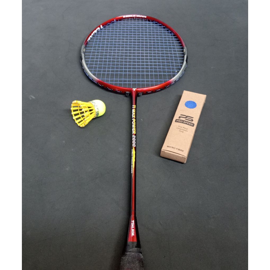 Raket badminton bekas second original toalson timax power 2000