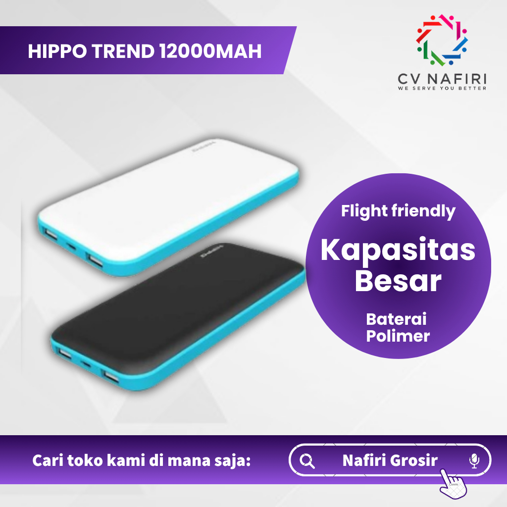 Nafiri - HIPPO TREN 12000mAh Powerbank Baterai Polimer Original