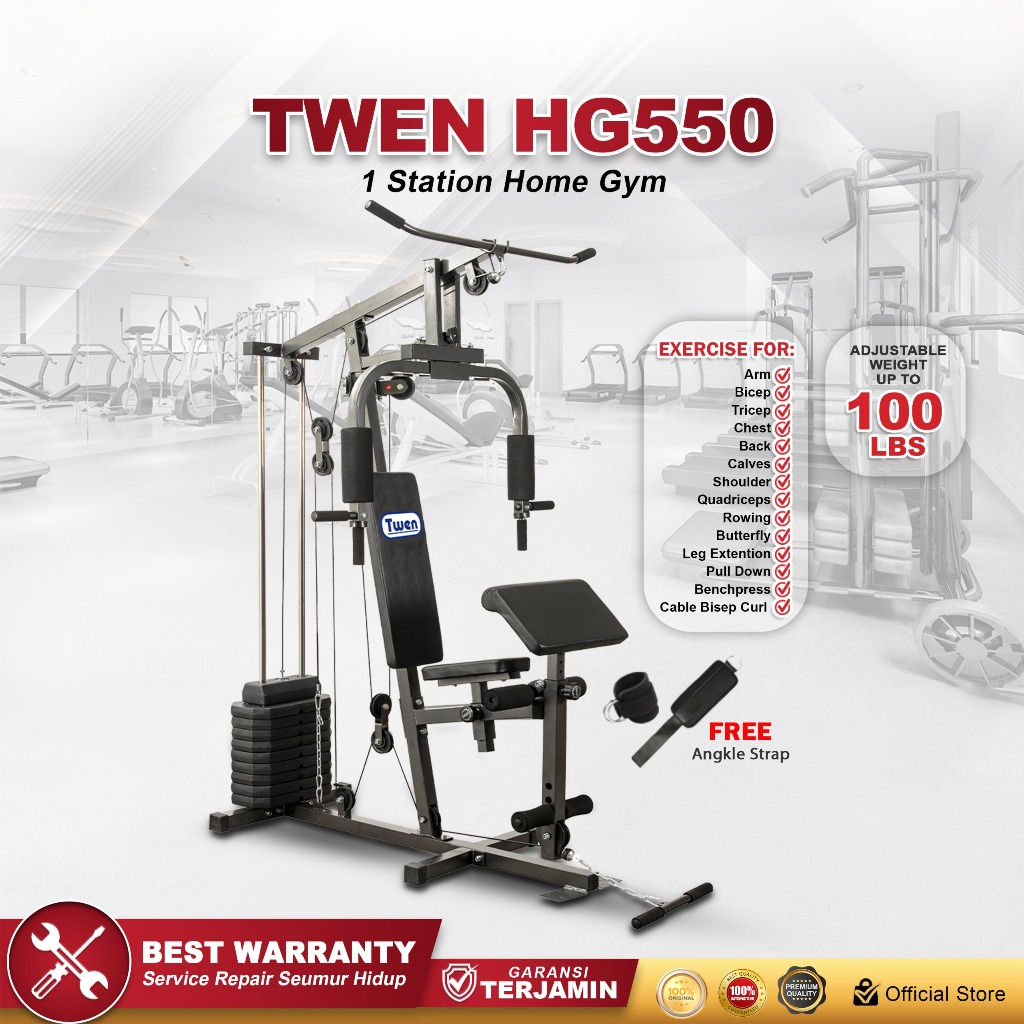 Home Gym Twen HG550 Homegym 1 Sisi Alat Olahraga Alat Gym Set Alat Fitnes