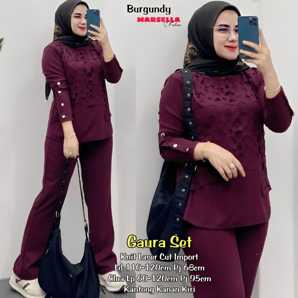 SETELAN BLOUSE JUMBO/GAURA/ONESET BLOUSE WANITA KNIT IMPORT HQ JUMBO LD 120 CM FIT XXL