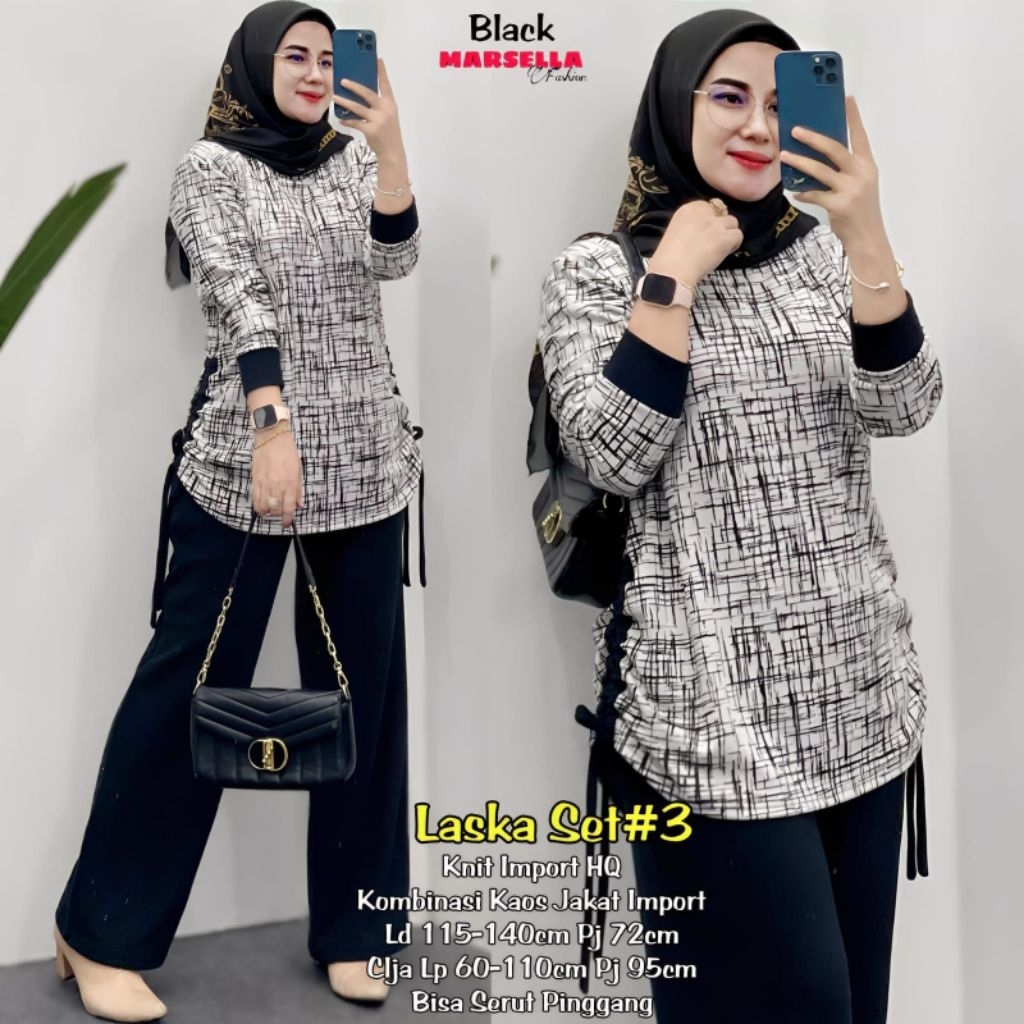 SETELAN BLOUSE JUMBO/LASKA 3/ONESET BLOUSE WANITA KNIT IMPORT HQ JUMBO LD 140 CM FIT XXXXL