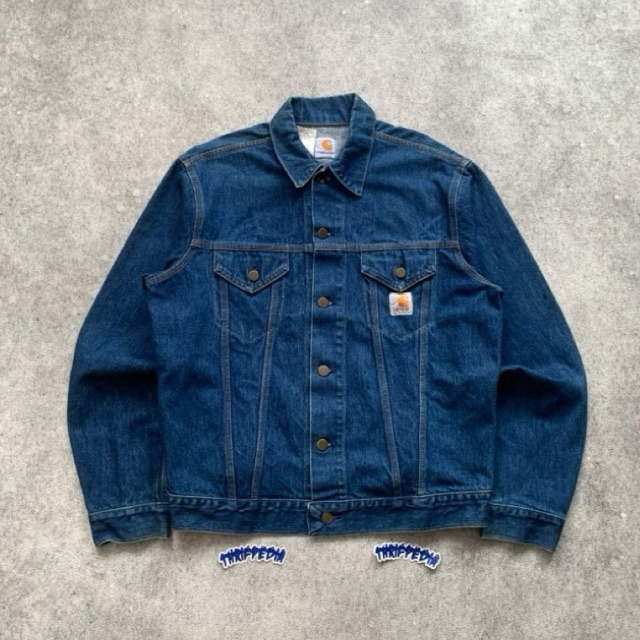 Vintage 90s Carhartt Trucker Jacket Denim unlined Type 3 - JU708 DNM