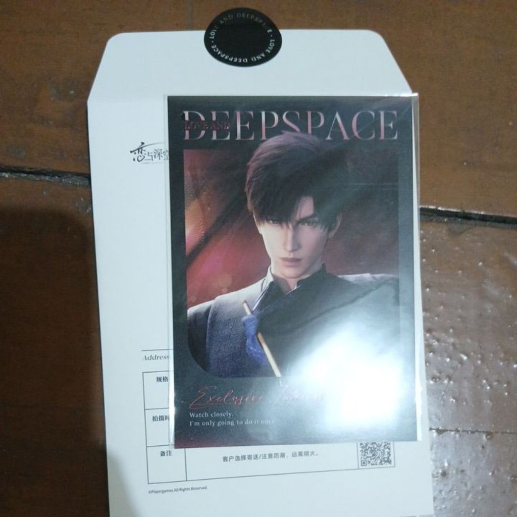 zayne love and deepspace official postcard