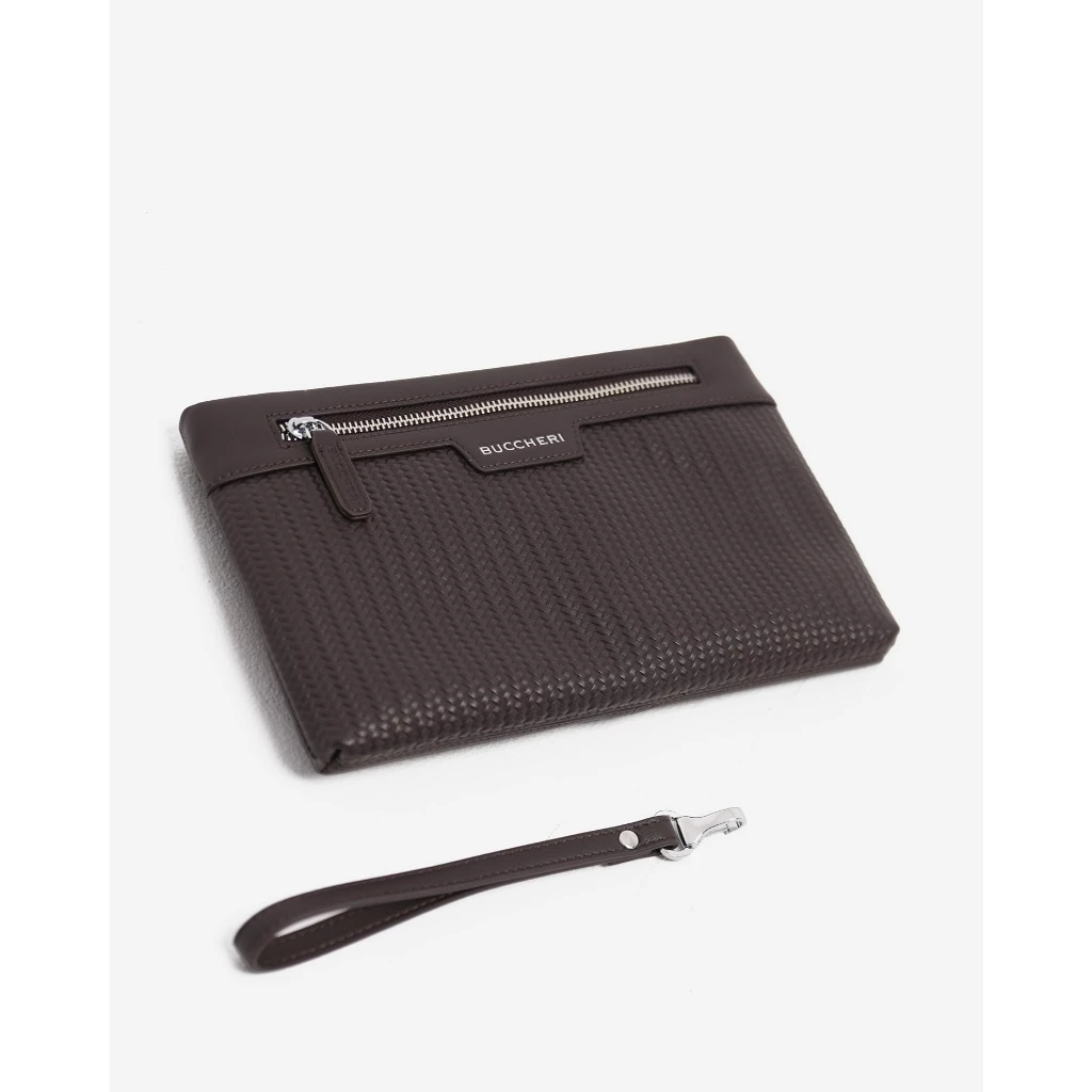 BUCCHERI Tas Clutch George Pria Brown - CW1011
