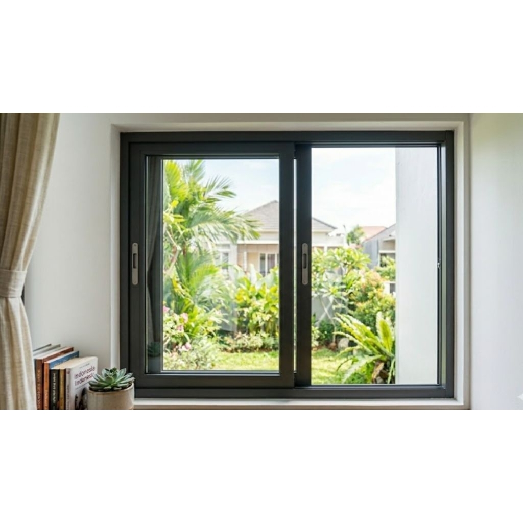 Jendela sliding aluminium 2 daun