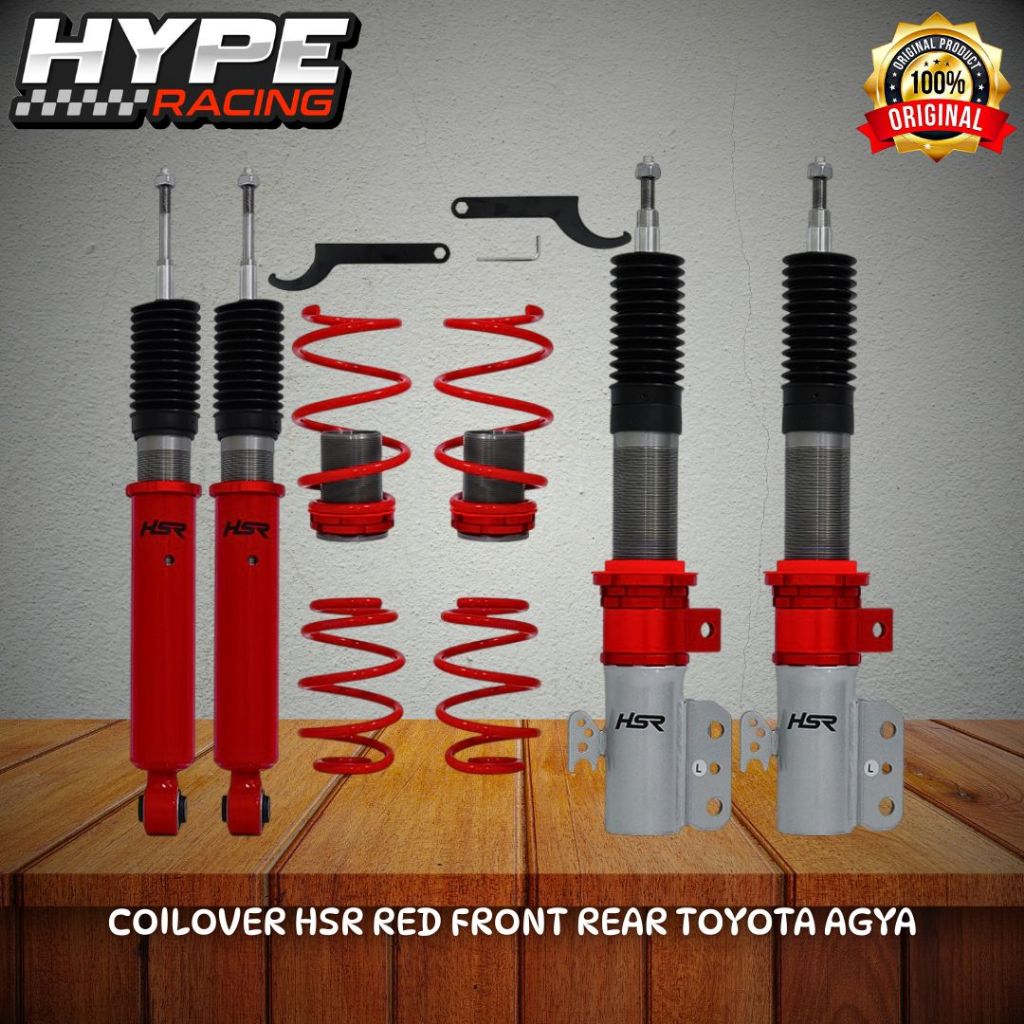 COILOVER MERK HSR KOMPLIT DEPAN / BELAKANG UNTUK MOBIL TOYOTA AGYA