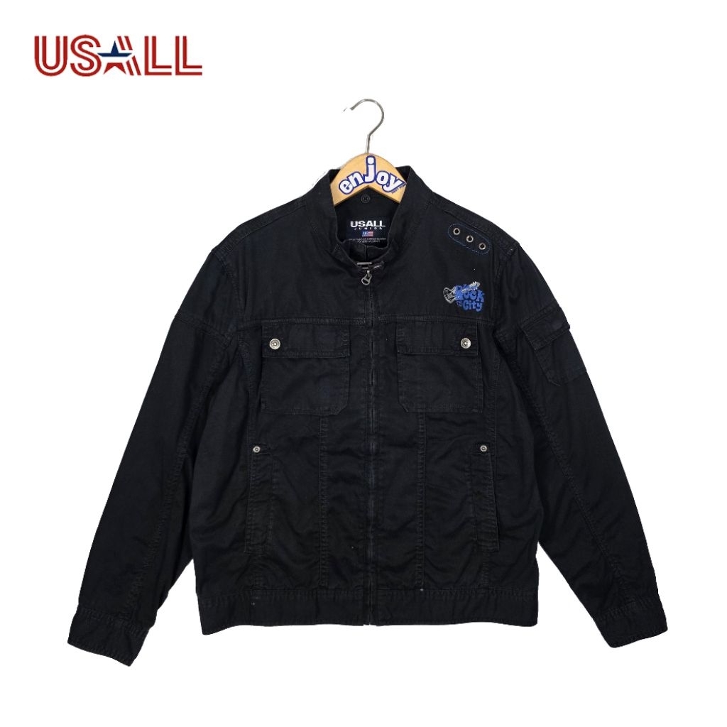 casual kasual motor jacket biker laki-laki remaja pria Usall Jr second preloved