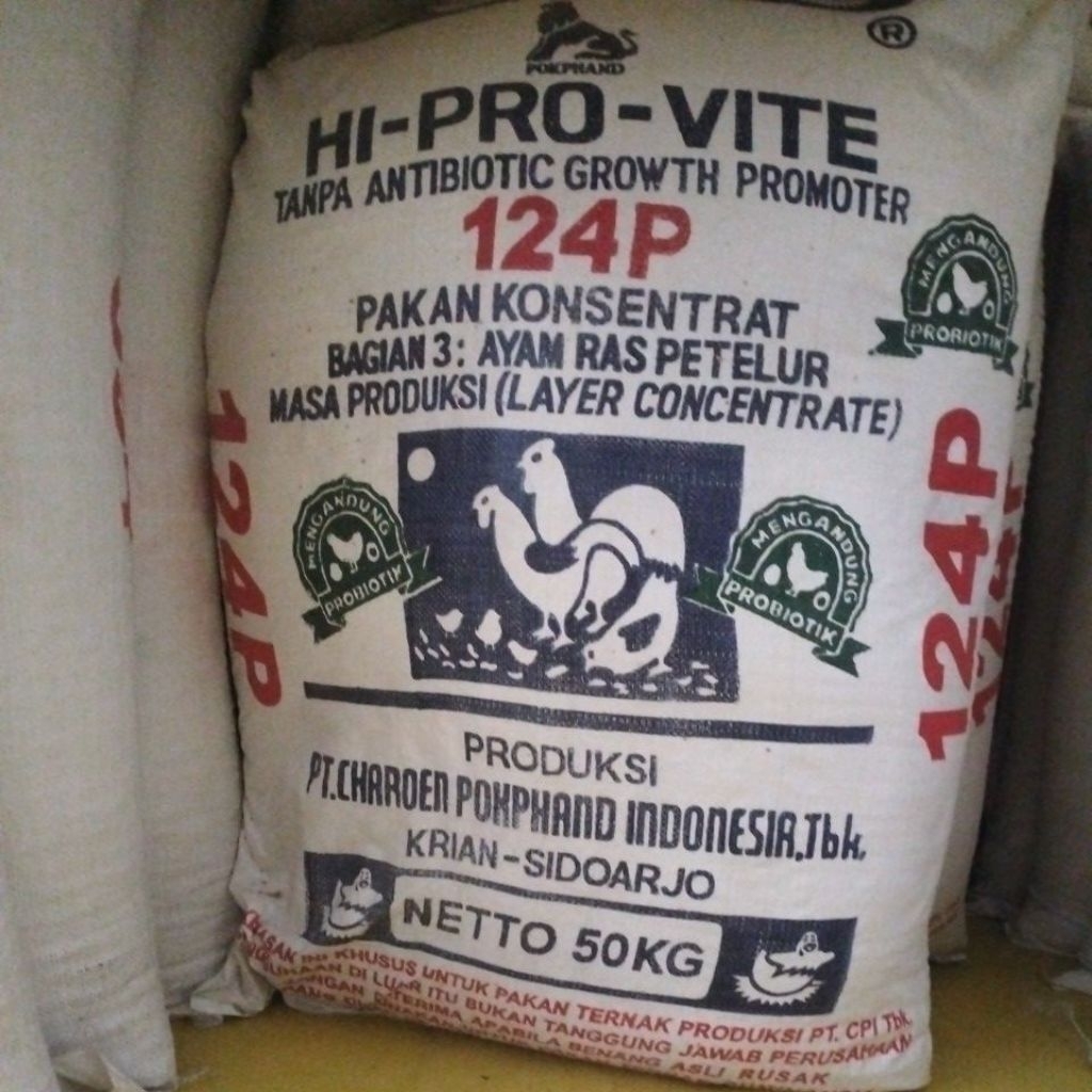 124p 124 P Konsentrat Ayam Petelur 50 KG Original Hi-Pro-Vite Charoen Pokphand