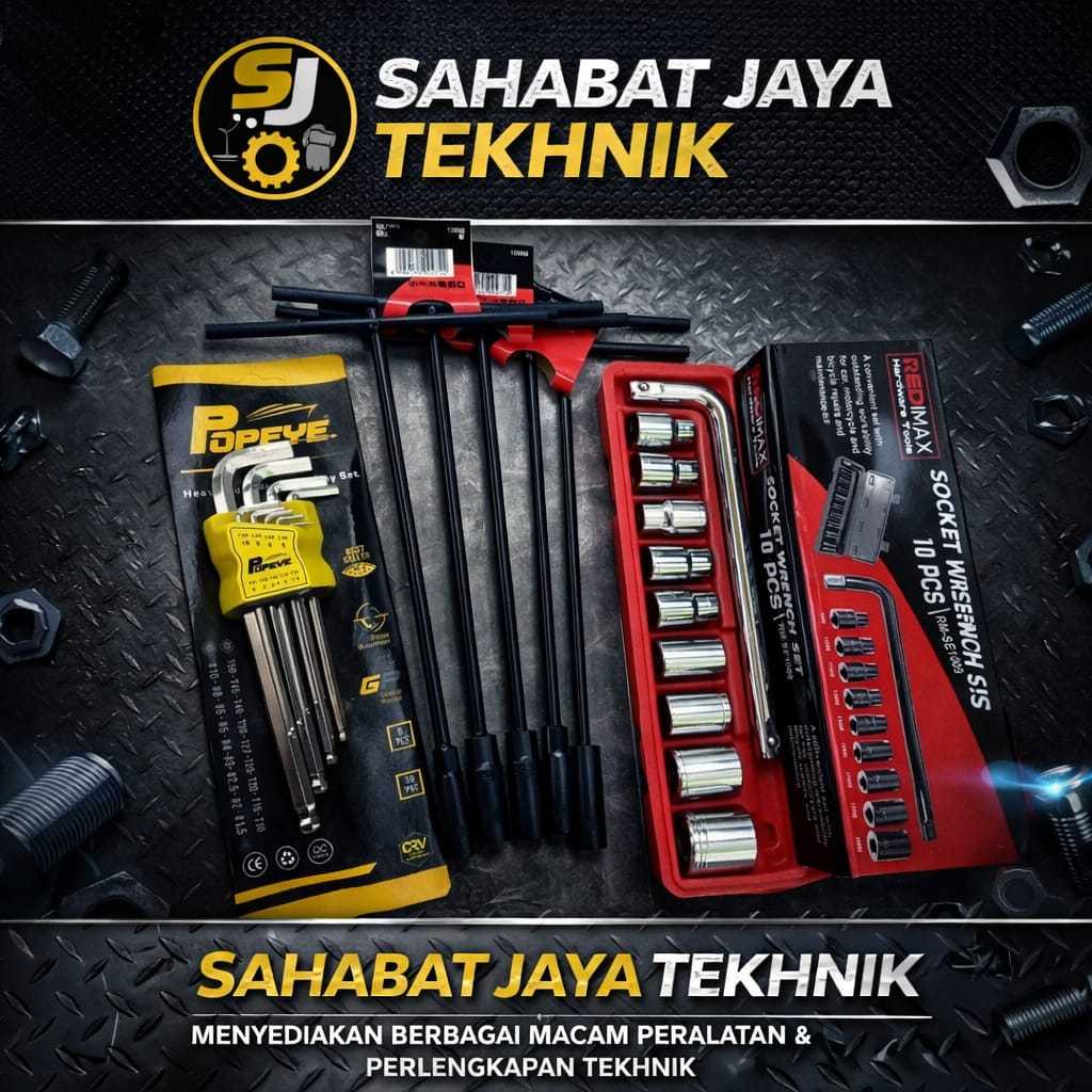 PROMO PAKET TOOLS SET / ALAT KUNCI  / KUNCI T 4 PCS 8,10,12,14 MM + KUNCI SHOCK 12 PCS 8-24 MM 6PT K