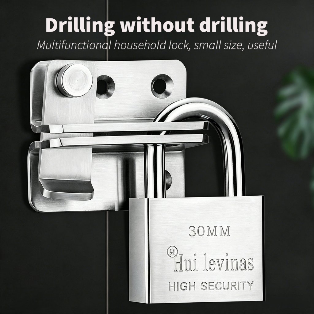 RH Grendel Pintu Geser Gembok Kunci Slot Slot Kunci Pintu Geser Bahan Stainless Steel Grendel Kanan 