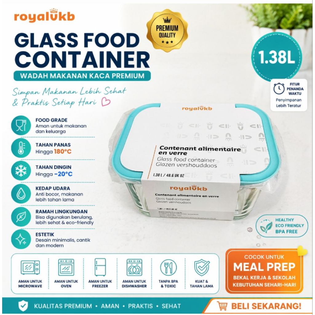 ROYALVKB Food Container kotak 1.38 L