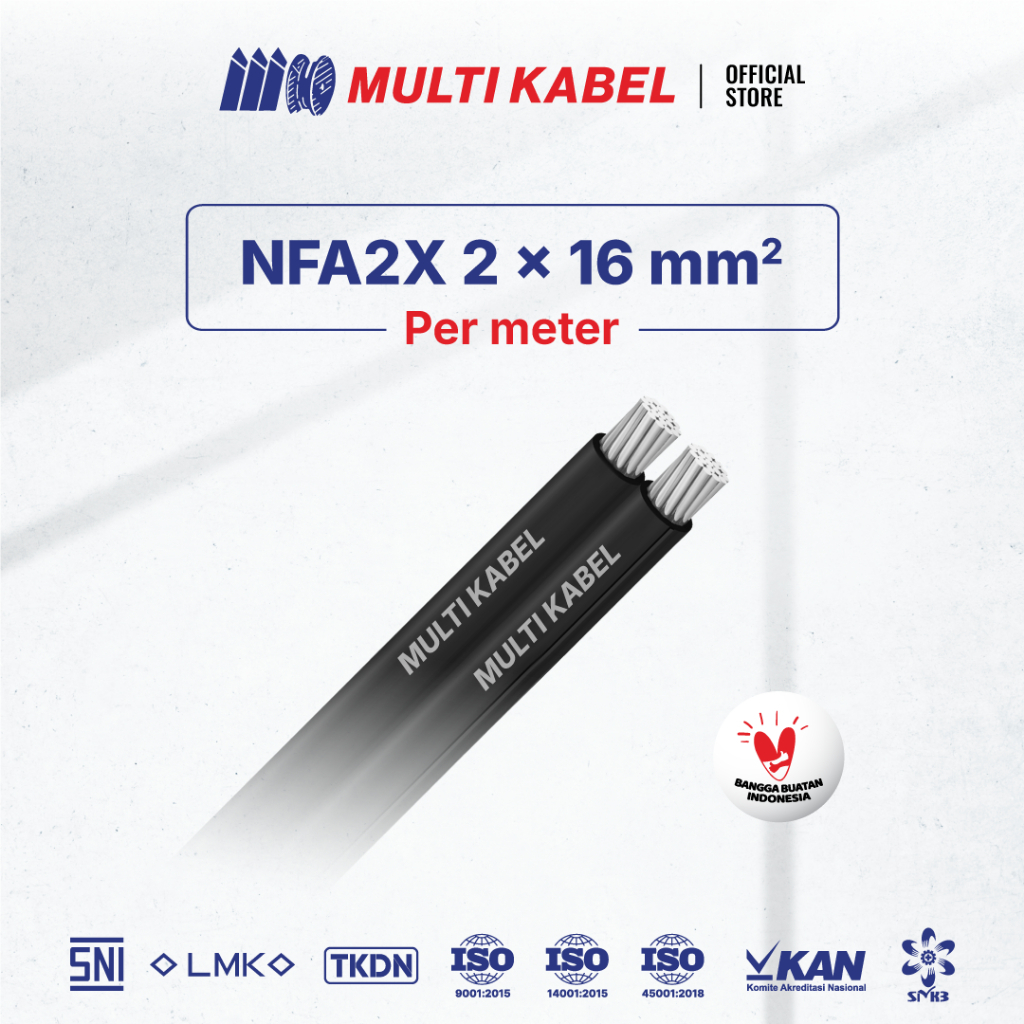 Multi Kabel NFA2X 2x16mm2 FULL SNI SPLN LMK PLN TIC SR Twist Twisted SR DX Banlet 2x16 mm 2x16mm 2 x