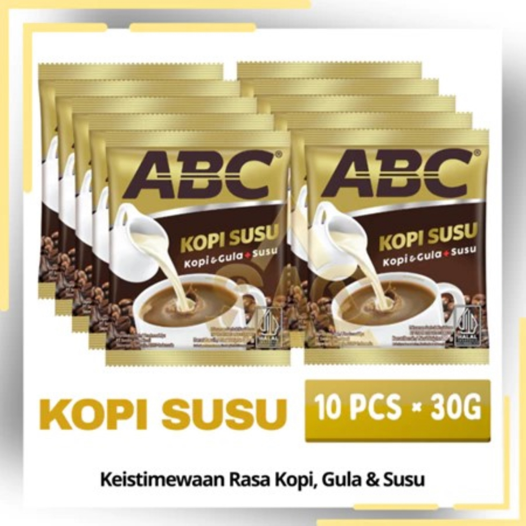 KOPI ABC SUSU ABC GULA AREN ABC PLUS GULA ABC ABC KOPI KAHWA ABC GULA AREN ABC MOKA SACHET