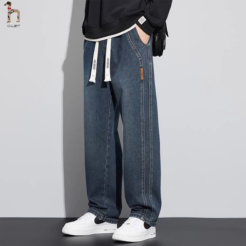 OLET jeans pria Celana Lurus Jeans Gombrong Celana panjang cowok Celana Jeans Pria celana jeans ping