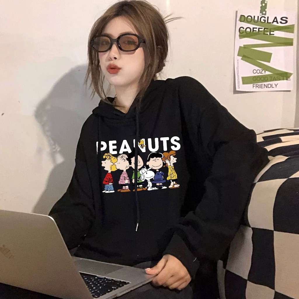Hoodie PEANUTS Big Size(S -6XL)Jacket Boy Girl Oversize Unisex Korean Harajuku Style Fleece Premium