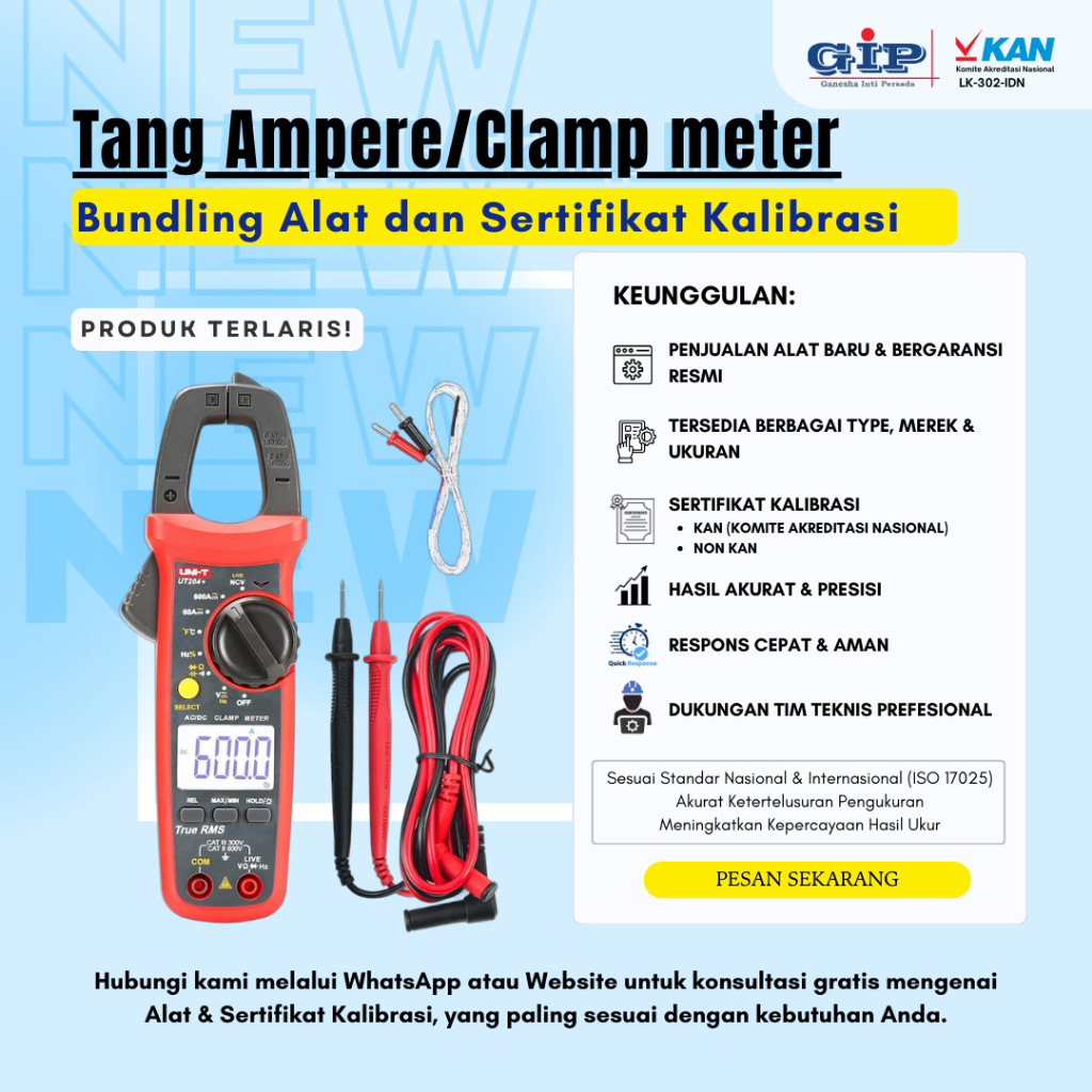 Clamp Meter, Multimeter Digital, Clamp Tang Amper Uni-T