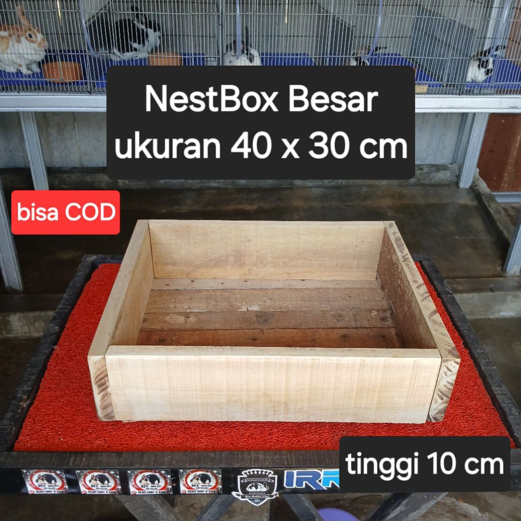1 Box Lahiran Kelinci / Kotak Beranak kelinci Besar. Ukuran 40 x 30cm (Beli 2 dikirim sepasang lbh k