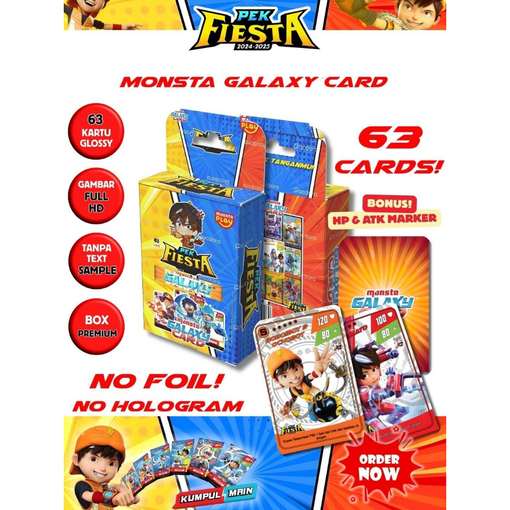 Kartu BoBoiBoy Pek Fiesta isi 63 card