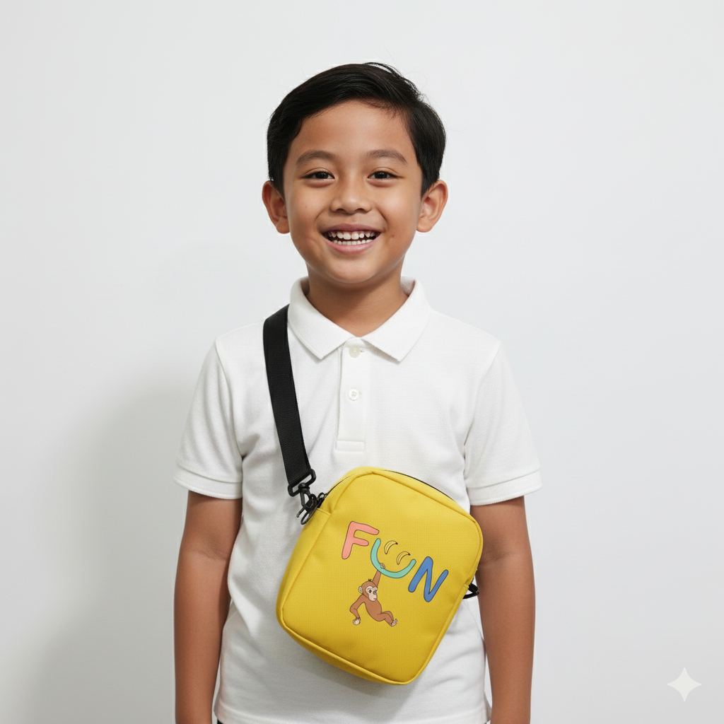 Tas Selempang Anak Laki Laki Perempuan Motif Monyet Lucu