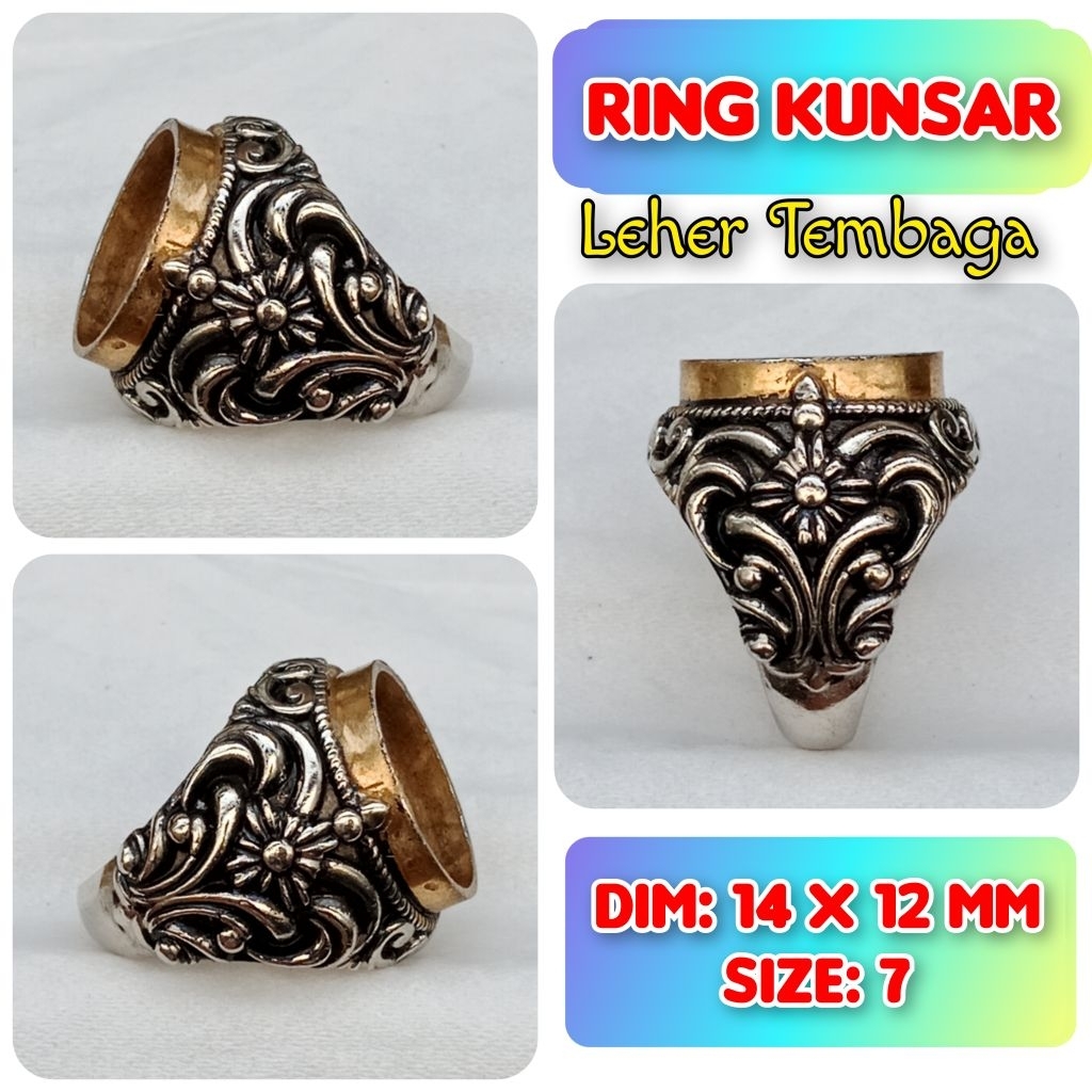 Cincin Emban Batu Akik dan Permata Leher Tembaga.47