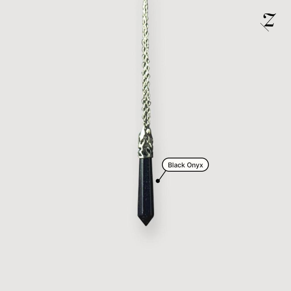 Men Collection - Pendulum Necklace - Black Onyx