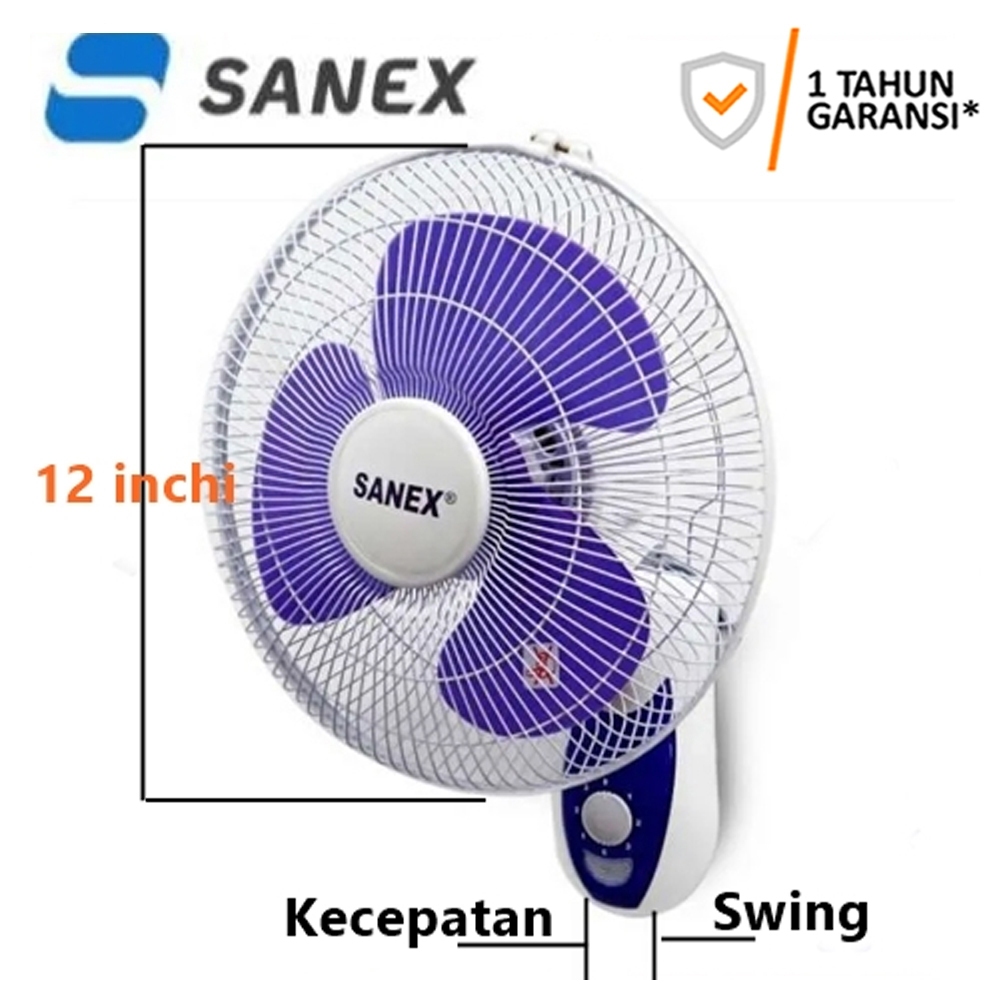 Kipas Sanex 12 inch Kipas Dinding Hembusan Kencang