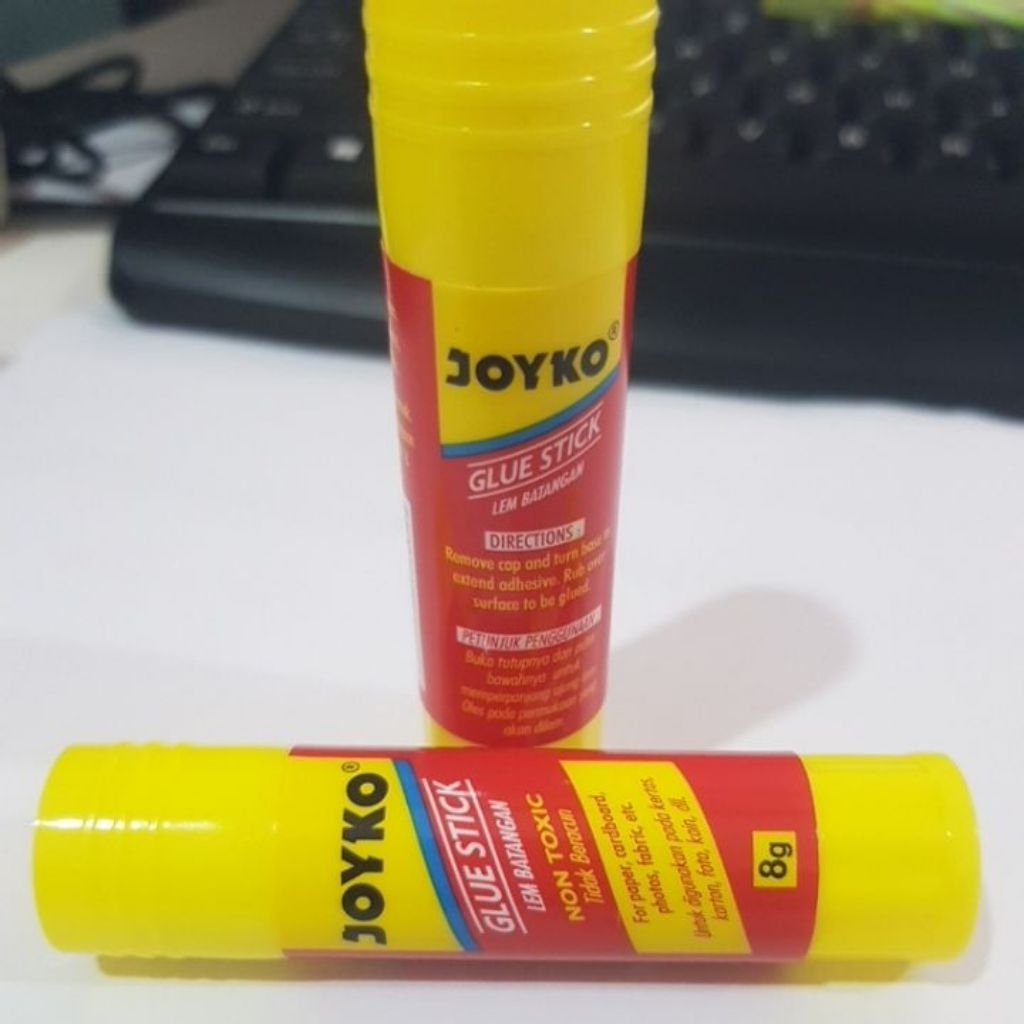 (isi 12 buah) Lem Stik Joyko GS-09 8g - Perekat Kertas Non-Toxic, Kuat, Aman untuk Anak