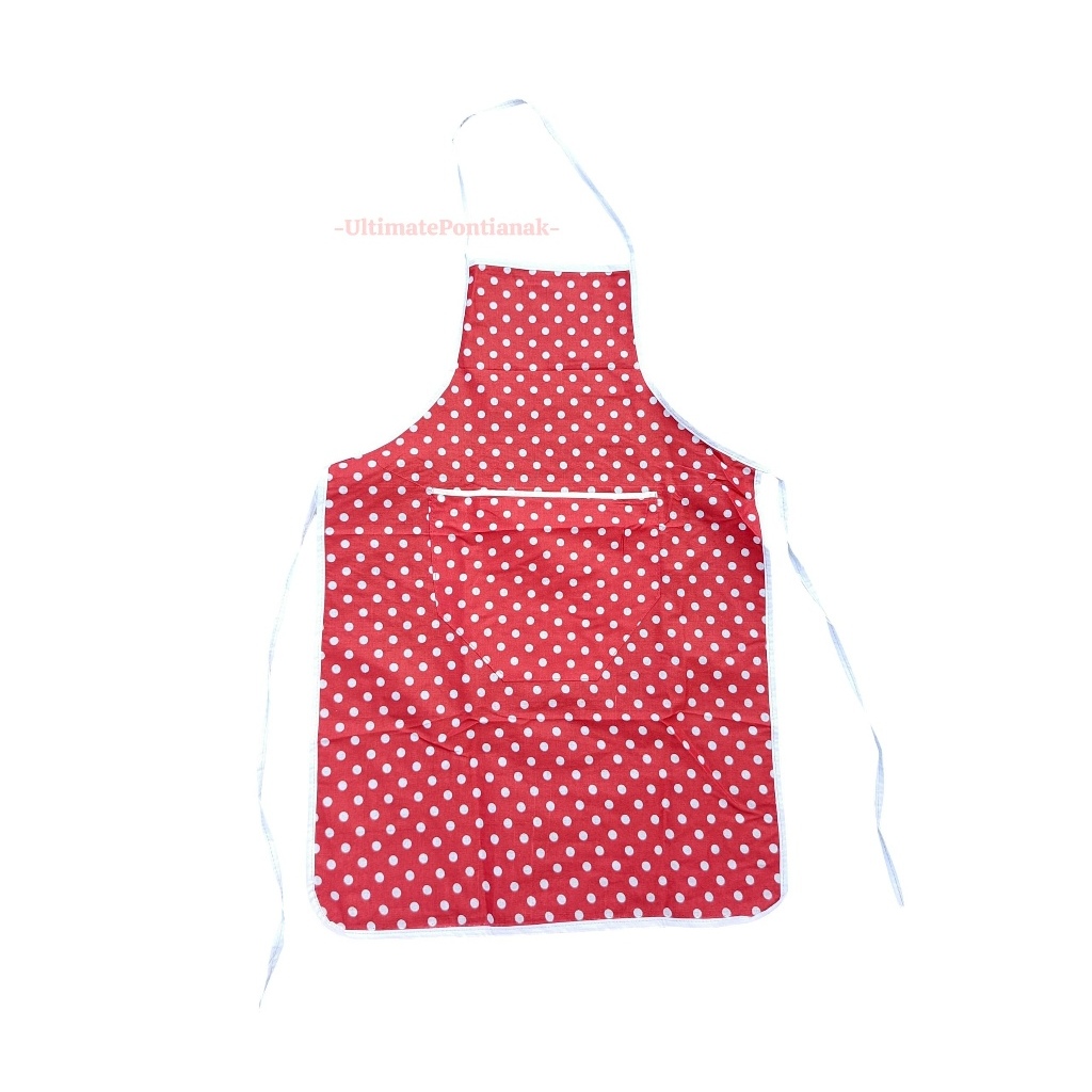 CELEMEK POLKADOT CELEMEK DAPUR / APRON KAIN MOTIF POLKADOT BANYAK WARNA