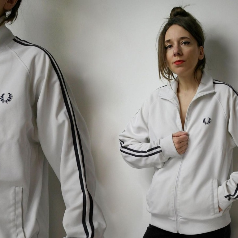 Vintage Freed Perry Tracktop White Colour Premium _ Jacket Fashion Pria Wanita Original