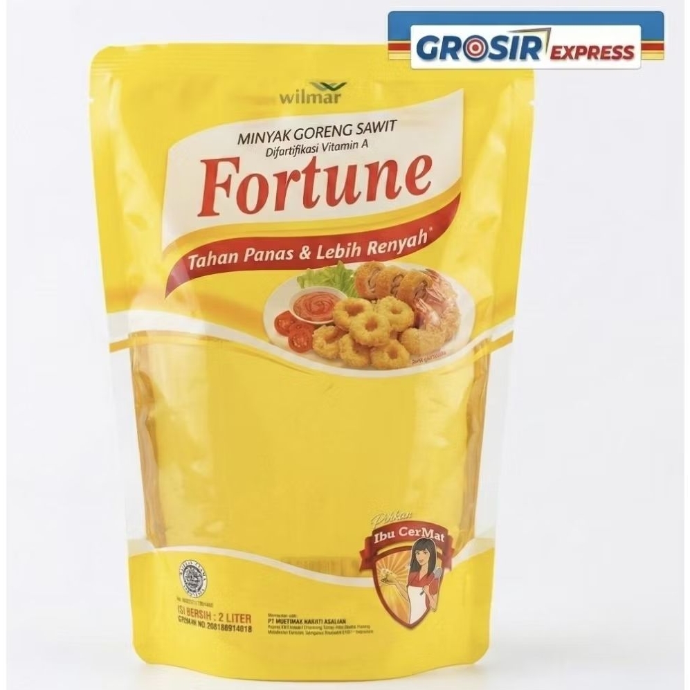 Minyak Goreng Fortune 2 Liter Pouch Refill [Grosir/Dus] - Minyak Sayur Jernih & Gurih