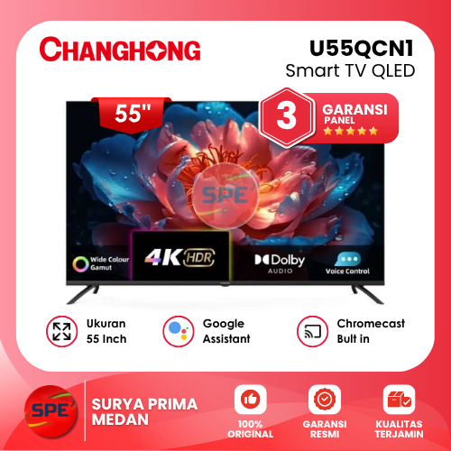 SMART TV QLED CHANGHONG 55 INCH U55QCN1 GARANSI RESMI (MEDAN)