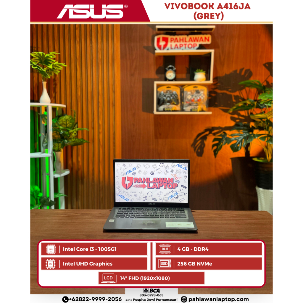 Laptop Asus VivoBook A416JA Intel Core i3-10th gen/4/256 (Grey)