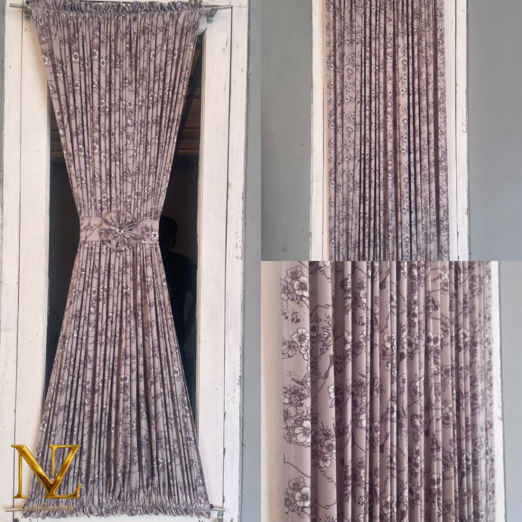 Gorden Kupu Kupu Motif Bunga Jendela Minimalis | Gorden Kupu Kupu Bahan Lembut Elegan Vintage | Gord