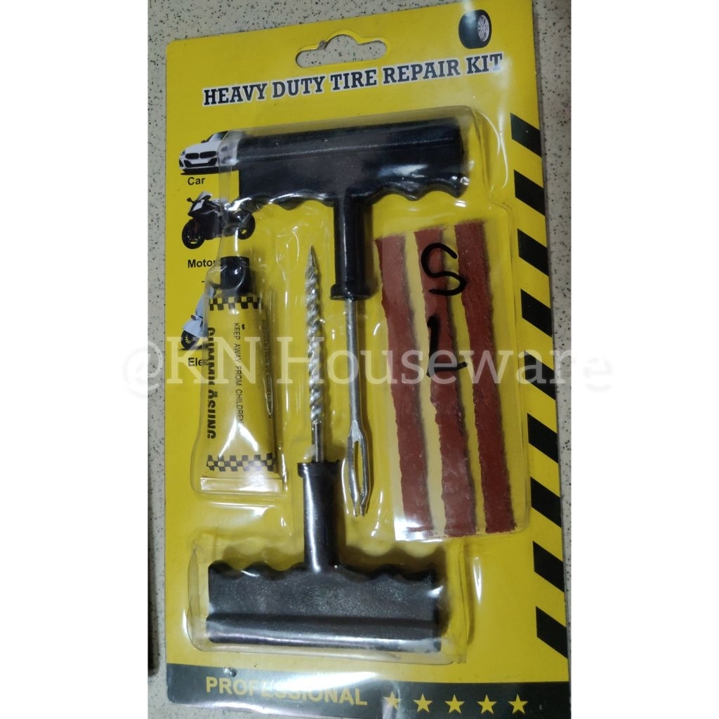 Alat Tambal Ban Tubeless Set | Kit Tambal Ban Tubeless Motor Mobil (Tire Repair Kit Lengkap) |  Tire