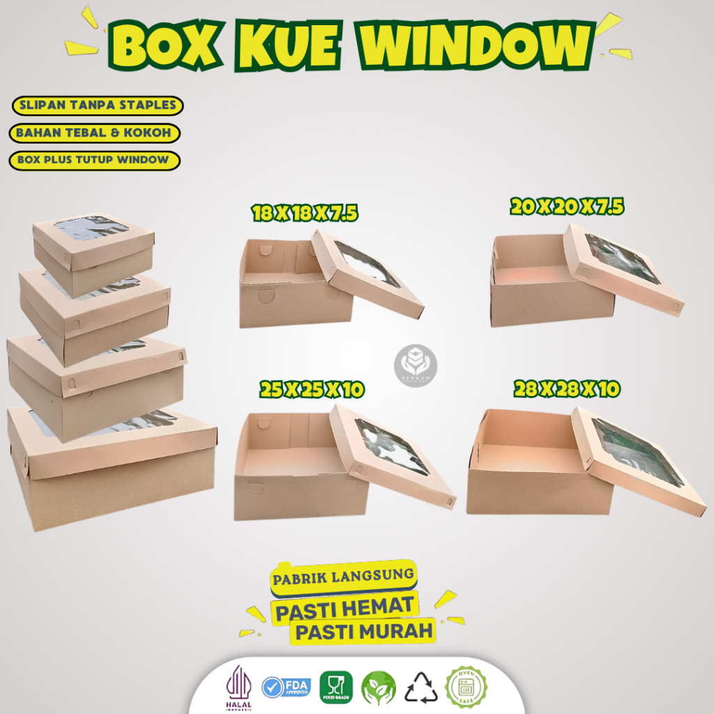 Dus Nasi 18x18 Box 18x18 Dus Kaca Dus Window (BBW4K3)