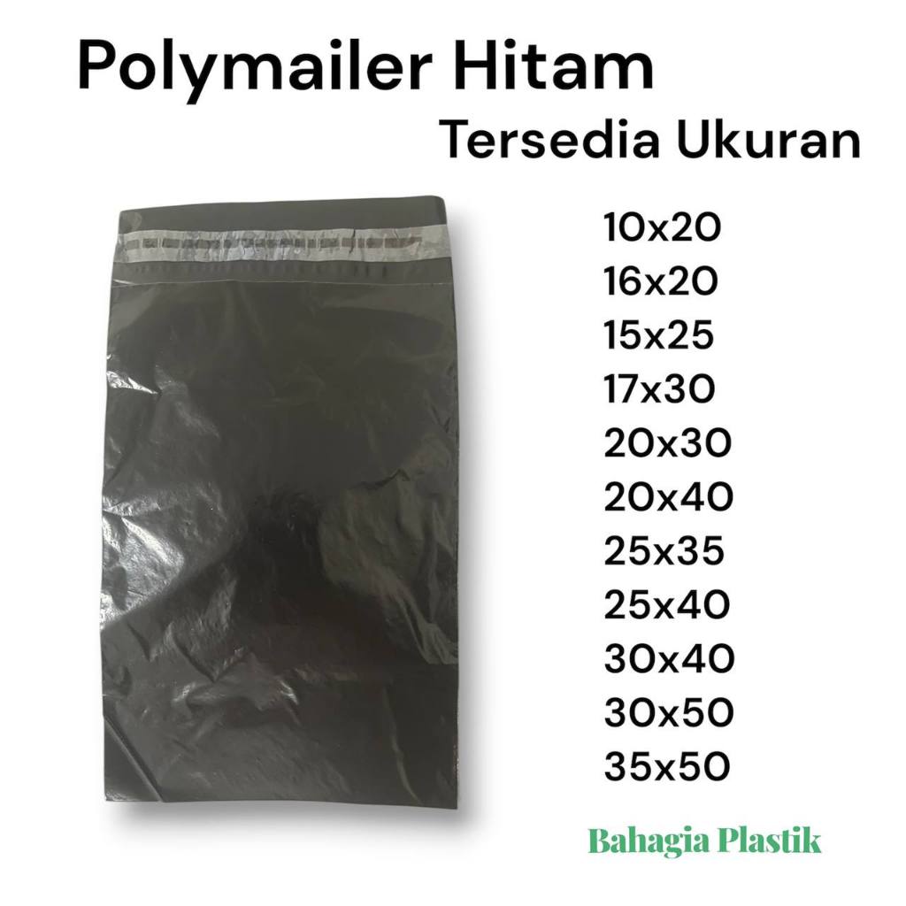 Polymailer Hitam Ekonomis, Plastik Packing Olshop