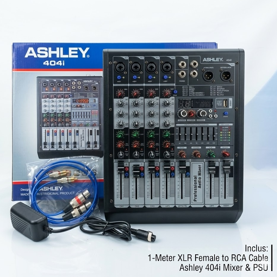 Mixer Ashley 404i 4 Channel USB Soundcard Bluetooth Audio Mixer 24bit 99DSP +48V Phantom Power Recor