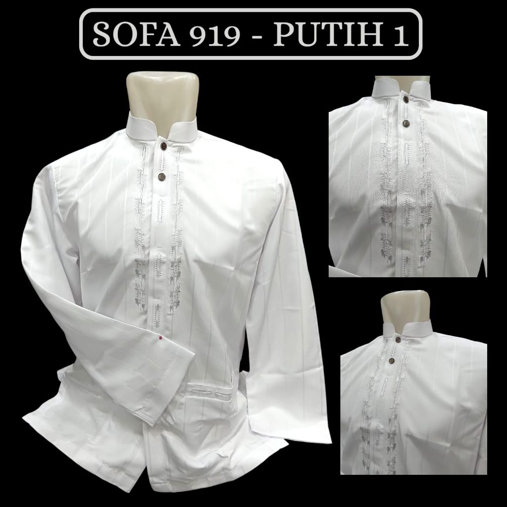 Koko Almia MT Lengan Panjang Putih S M L XL XXL
