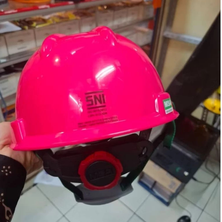 Helm Safety MSA Fullset / Helm Kerja Proyek Warna Pink SNI