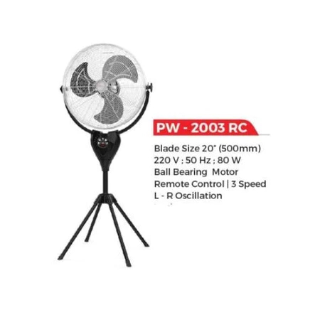Maspion PW-1805 RC Stand Fan Tornado 18 Inch + Remote | Kipas Angin Berdiri Besi Super Kuat & Kencan