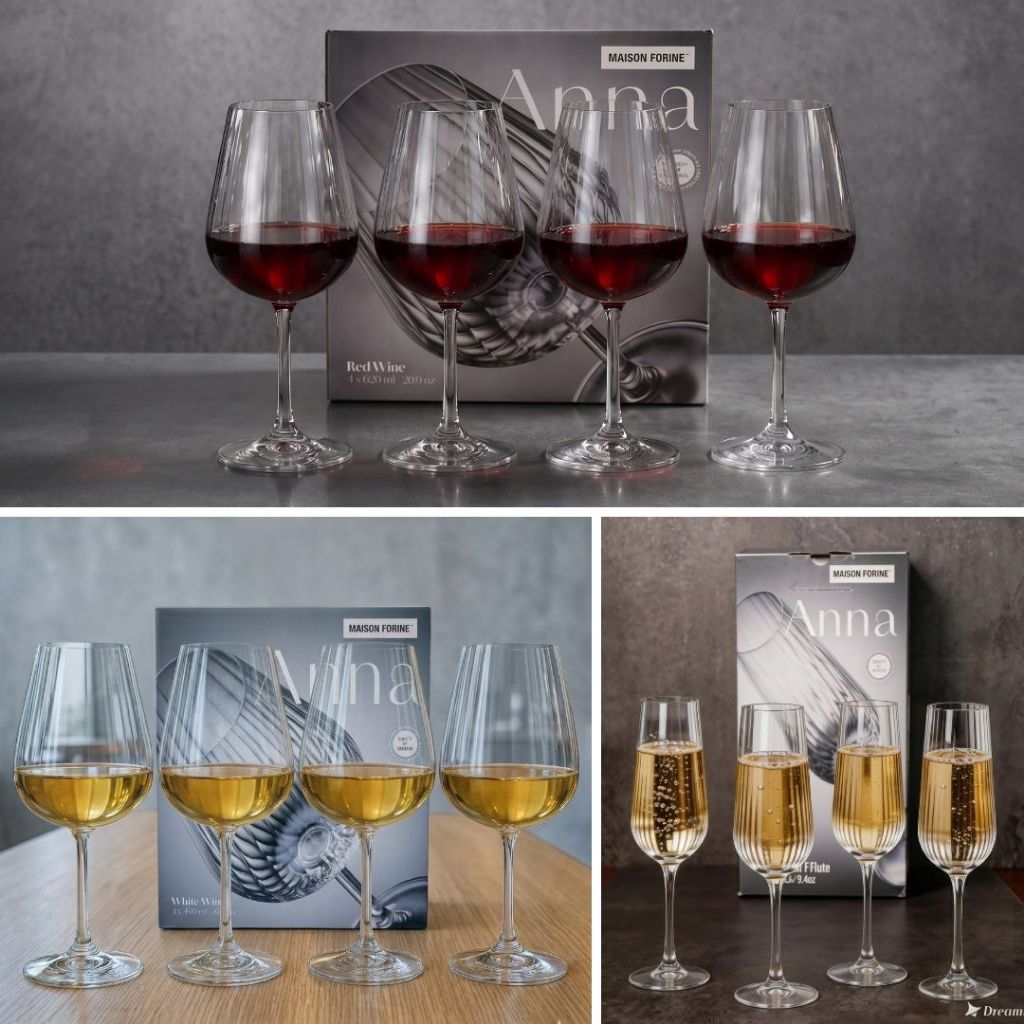 Gelas Wine Maison Forine – Anna Series Wine Glass Champagne (Red Wine / White Wine / Flute) – 1 Pcs