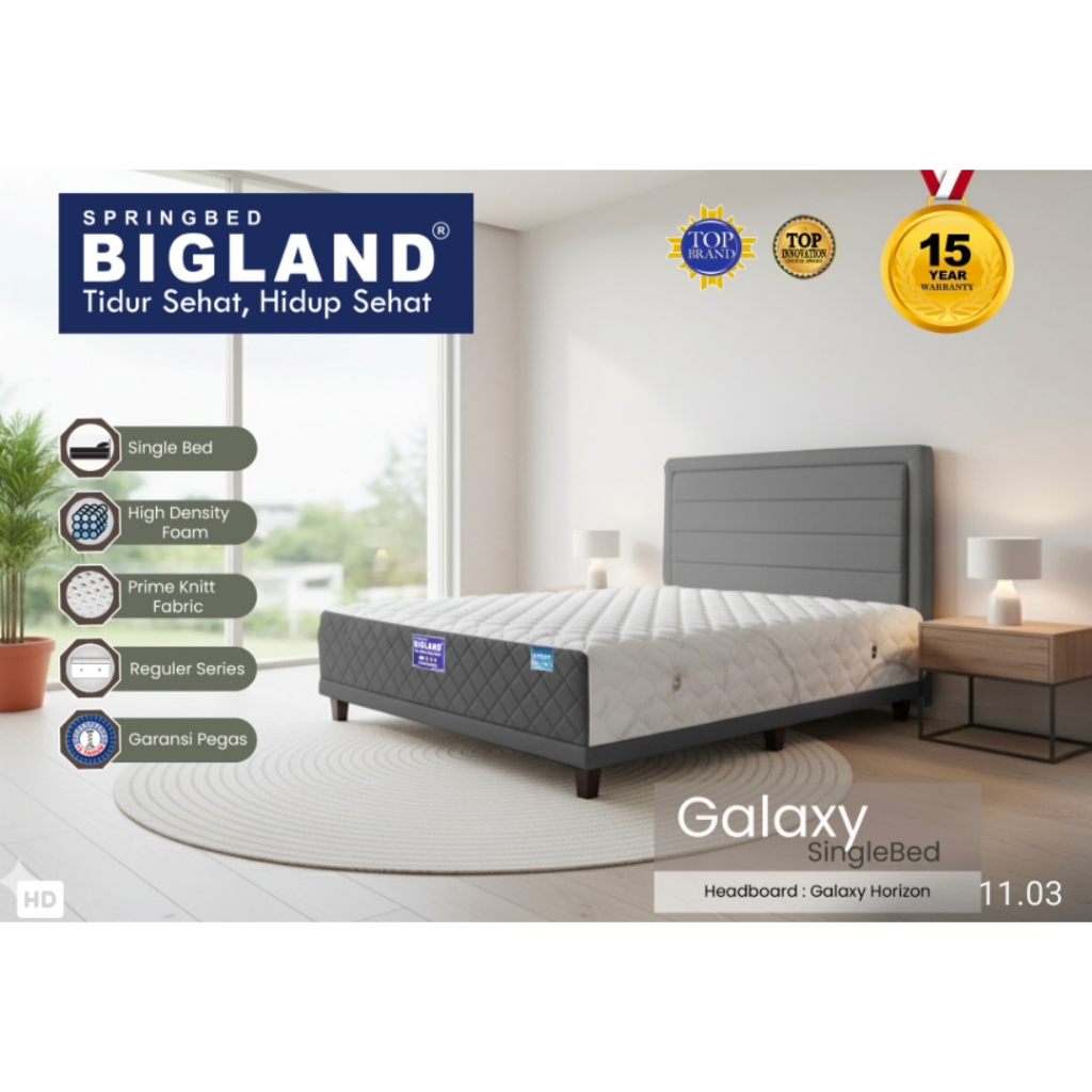 Kasur Springbed Bigland Galaxy SingleBed - Fullset