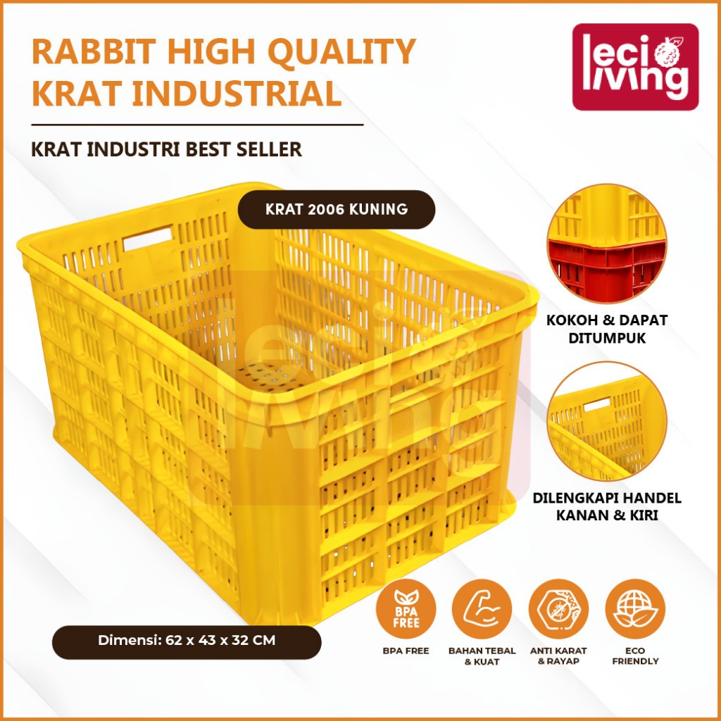 RABBIT HIGH QUALITY KRAT INDUSTRIAL 2006 - Keranjang Serbaguna / Krat Industri Tebal