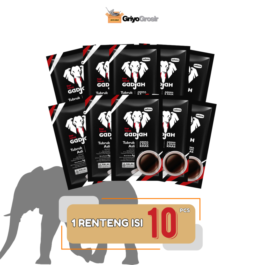 Kopi Tubruk Gajah 1 renceng - 10 Sachet 7g