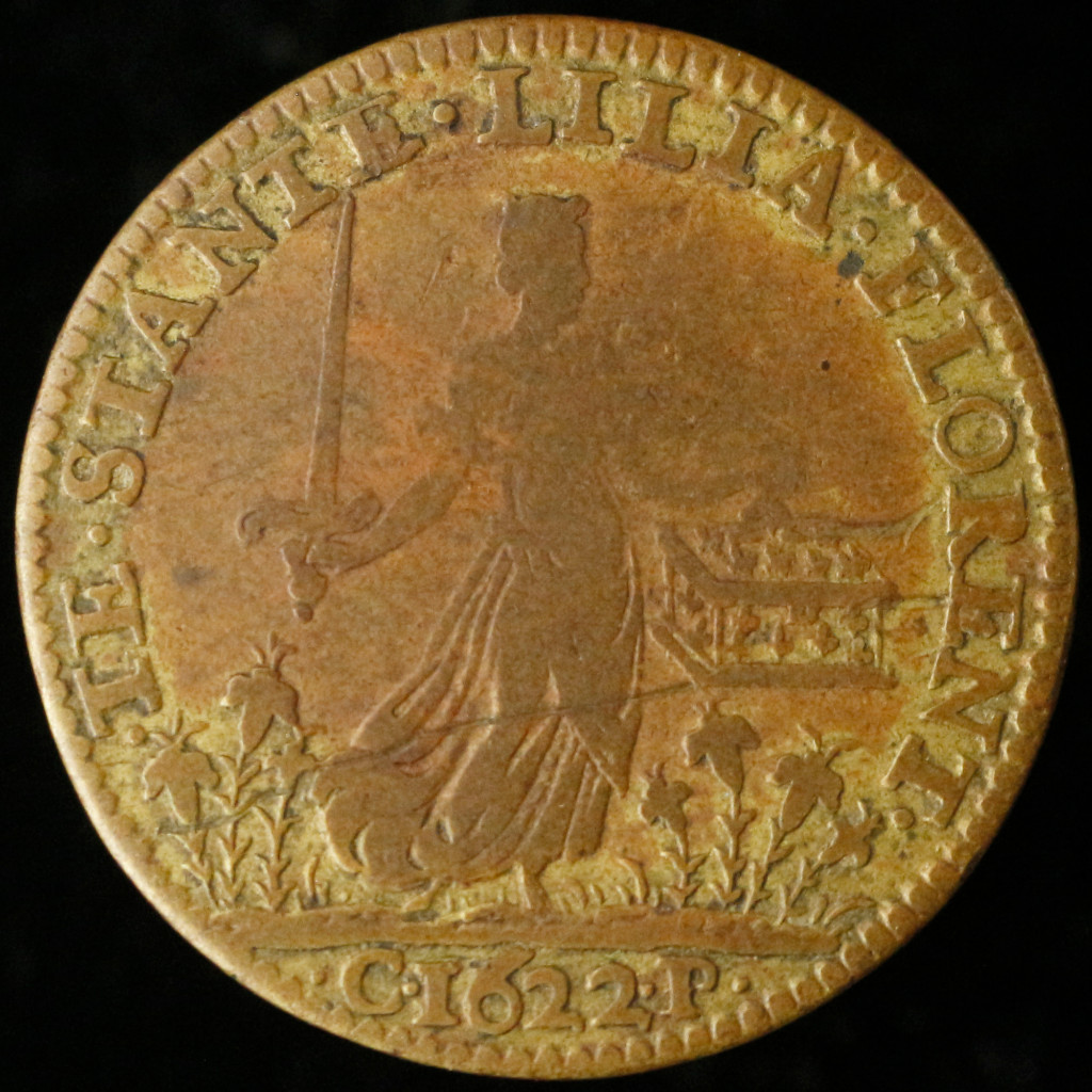 Koin Token Antik Kerajaan Prancis 1622 Louis XIII Brass Jeton The Just King